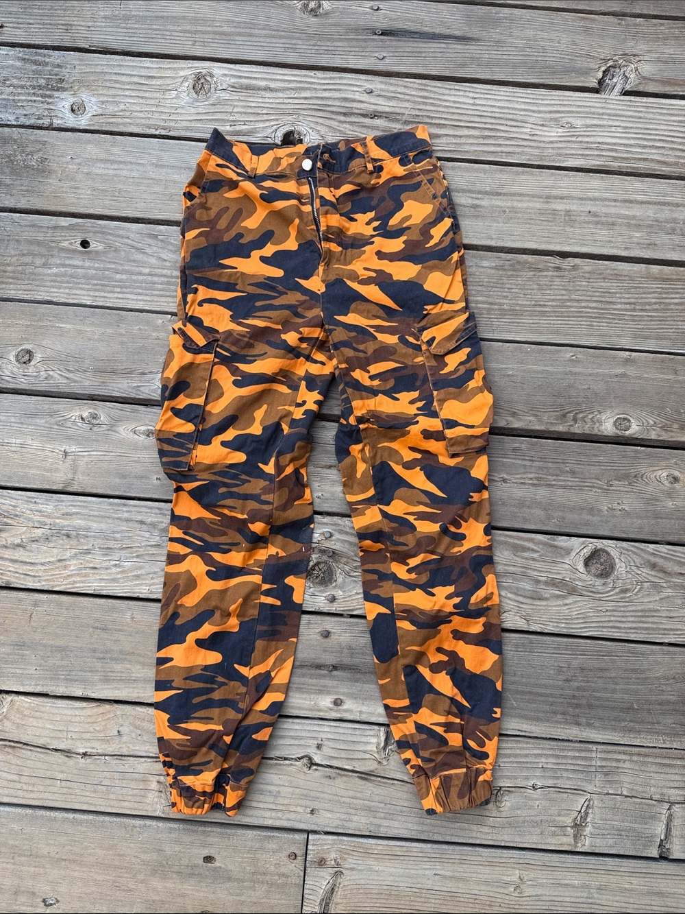 Sorella Women’s Orange Camo Cargo Jogger Pants - size M